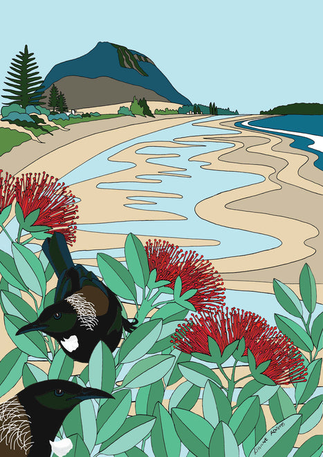 A Kiwi Tiki Tour series - NZ native birds in NZ landscapes