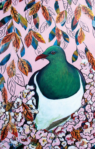 Kereru in Cherry Blossom