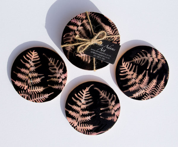 Bamboo Coasters -Fern design