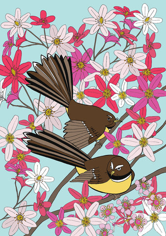 Fantails in Clematis